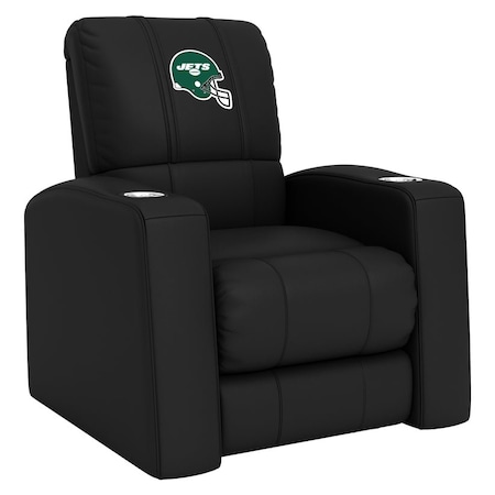 Dreamseat Home Theater Recliner with  New York Jets Helmet Logo XZ418301RHTCDBLK-PSNFL21017